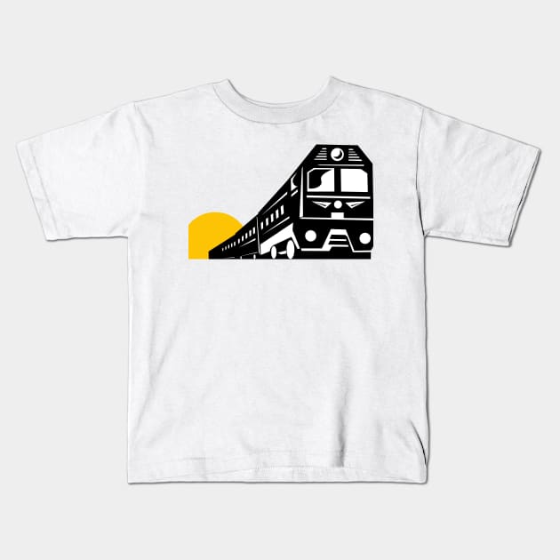 Diesel Train Front  Retro Kids T-Shirt by retrovectors